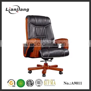 Luxury CEO Swivel Chair Wood Base thumbnail-2