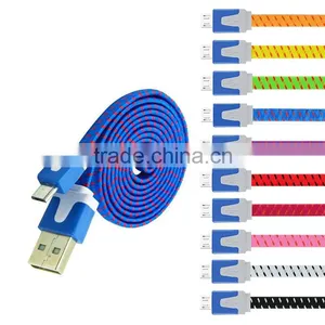 OEM ODM Braid Rohs 24awg Flat Micro Phone Charger USB Cable thumbnail-1