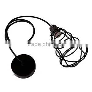Art Deco Vintage Industrial Antique Metal Cage Pendant Light Factory Wire Steel Lampshade 220V E27 Lamp Holder thumbnail-5
