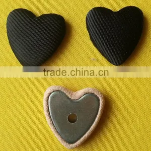 20MM Heart Shape Fabric Covered Button With 3mm Hole on Back -- F1559 thumbnail-2