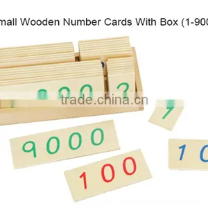 Montessori Material Educational Toy Small Wooden Number Cards With Box (1-9000) thumbnail-2