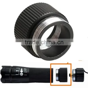 Black Extension Flashlight Tube Joint Adapter Flashlight Extender for Flashlight 18650 thumbnail-1