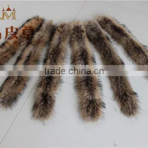 Wholesale and Retail Real Fur Raccoon /Genuine Raccoon Fur Strip /Raccoon Fur Trim for Hood thumbnail-2