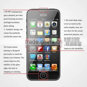 Keno Factory Price Premium 9H Hardness Anti-shock Tempered Glass Membrane for IPhone 5 5S Mobile Phone Screen Protector thumbnail-2