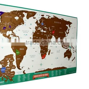 Creative Fashion New Design Hard Paper Scratch World Map for Travel thumbnail-3
