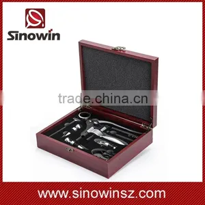 Deluxy Wood Box Wine Opener Set 9 Pieces Accessories thumbnail-4