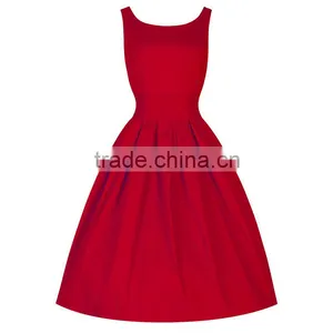 Women's Vintage Clothing Cotton Umbrella Swing Rockabilly Dress thumbnail-4
