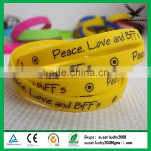 President Selection Custom Embossed/ Debossed Silicone Wristband, Cheap Silicone Bracelet thumbnail-5
