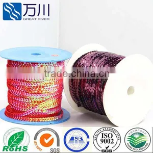Golden AB Color Round Sequin Paillette String,2014 Best Seller Glitter Sequin Trimming Wholesale thumbnail-1