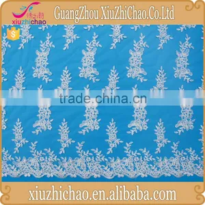 M0098 Embroidery Cord Mesh Floral Bridal Lace Fabric Evening Dress Fabric thumbnail-2