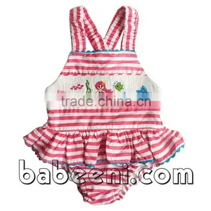 Cute Mermaid Hand Smocked Girl Swimwear thumbnail-1