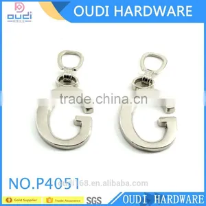 Letter G Zipper Slider for Bag Parts Bag Making Accessories Metal Puller Customized Any Letters thumbnail-3