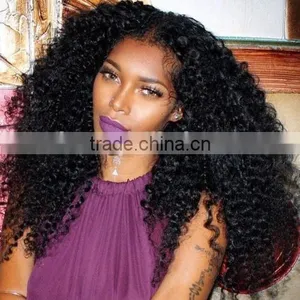 200% Density Virgin Human Hair Brazilian Kinky Curly Full Lace Wig thumbnail-1