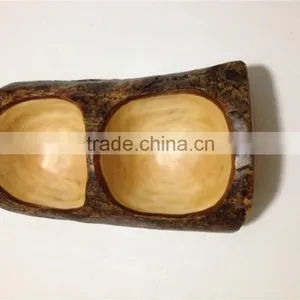 Nice Design High Demand Peanut Shape Wooden Root Carved Salad Bowl thumbnail-2