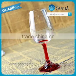 No Lead Crystal Colored Stem Wine Glass Colored Goblet Glass Stemwares Cordial Glasses Wine Glass With Red Stem Colored Stemware thumbnail-1