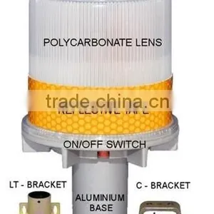 SOLAR LED BARRICADE LIGHTS AMBER RED AND VARIOUS COLORS thumbnail-1
