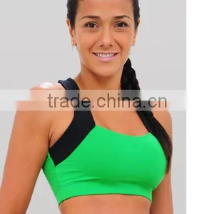 2014 Green Sports Bra for Lady Custom Seamless Sports Bra thumbnail-1