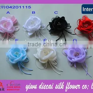 Party Use Garment Fabric Flower Brooch thumbnail-1