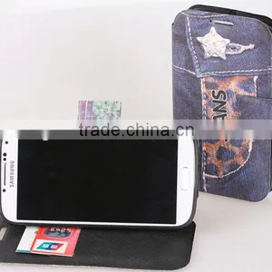 Jean Style Stand Leather Case for Samsung s4 I9500 thumbnail-1