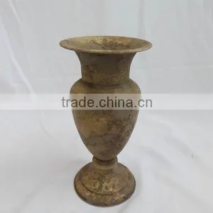 Shabby Chic Style Antique Brass Metal Vase thumbnail-1
