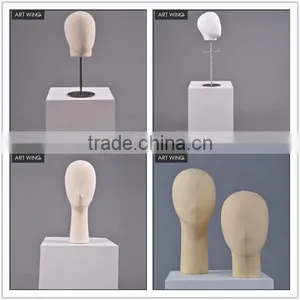 Make up Custom Made Adjustable Gold Mannequin Heads Bald Wig thumbnail-1