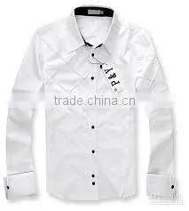 Men Casual Long Sleeve Shirt/plain Long Sleeves Men's Polo Shirts/2014 Hot Sale Fashion Korean New Style V Collar Mens Long Slee thumbnail-1