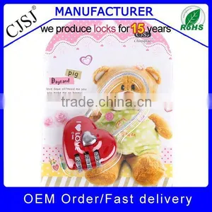 Promotion Price Red Adjustable Cable Lock Heart Shaped Padlock thumbnail-1