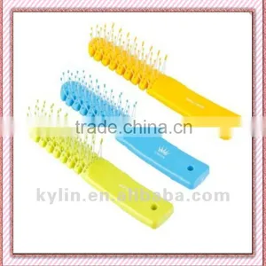 Plastic Colorfull Handle Hair Brush thumbnail-1