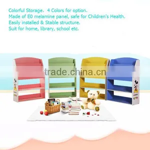Wooden Library Bookshelf Children Bookcase Kids Home Furniture Decorative Shelf thumbnail-1