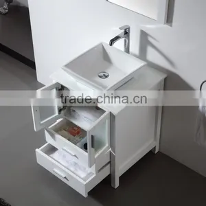 Fashional Modern Floor Standing Solid Wooden Bathroom Furniture for Villa thumbnail-5