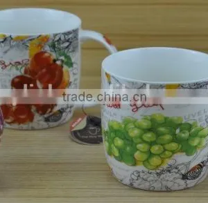 11OZ Garden Butterfly Design Full Decal Print Coffee Cups, Shiny Surface Porcelain Mug, KL5004-10687 thumbnail-2