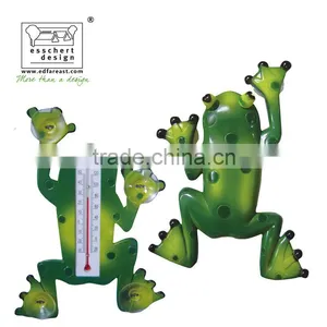 Designed Hand Painted Frog Shape Plastic Window Thermometer thumbnail-1
