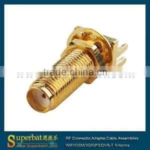 SMA End Launch Jack PCB Mount Wide Flange .062" Long Version Sma Female Straight Pcb rf Connector thumbnail-1