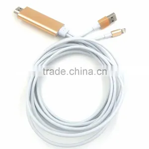 2016 New Design Cable HDTV Cable 8 Pin to HDM I Cable HDM I Cable Adapter Transfer Audio MHL Cable for Iphone to TV thumbnail-4