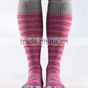 Knee High Cotton Toe Women Five Fingers Socks thumbnail-1