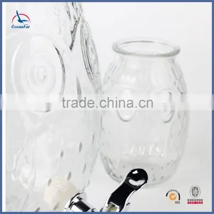 4L Hot Sale Beverage Glass Jar Owl Shape Cup Glass Dispenser thumbnail-4