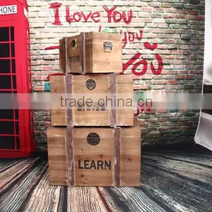 Vintage Style Wooden Storage Trunk Box/Case Sets thumbnail-3