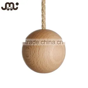 New Design Simple Retro Wooden Waxed Ball Light Pull thumbnail-1