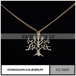 Promotion Hot Sale Stainless Steel Tree Of Life Pendant Statement Jewelry Necklace thumbnail-1