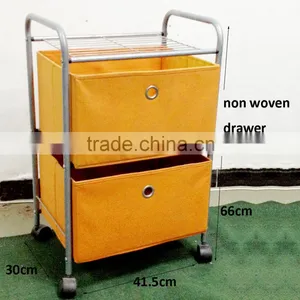 2 Layers Movable Storage Drawer Trolley With Wheel thumbnail-1