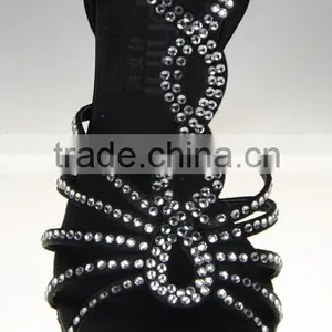 Crystal Latin Shoes Black Latin Dance Shoes thumbnail-2