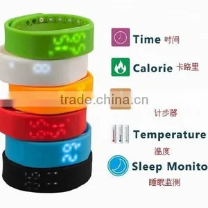 Slims Bracelet Watch Pedometer, Sleep Monitoring,Temperature Monitoring,Time Display , Digital Time Display,Lada Motion Sensor thumbnail-1