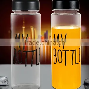 Korea Hot Sale Plastic Sports Water Bottle 500 ml my Bottle With Black Cap thumbnail-2