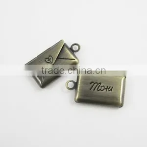 13*18MM Vintage Bronze Brass Love Envelope Photo Locket,antiqued Locket 1191024 thumbnail-1