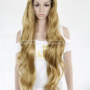 Long Curl Brown Color Synthetic Wigs thumbnail-2
