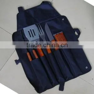 5pcs Bbq Tool Set With Apron thumbnail-1
