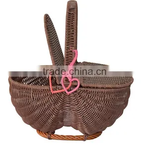 S.D Washing Plastic Rattan Fruit and Gift Basket With Single Handle thumbnail-4