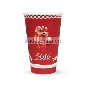 Dispoable 4 oz Double Wall Paper Coffee Cups. Blue Cups Customized Logo thumbnail-6