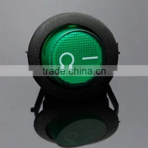 Green Neon 3 Pin 4.8mm Terminals 12V 16A Universal LED Illuminated Car Button Lights ON/OFF Round Rocker Switch Dash Boat Van thumbnail-1