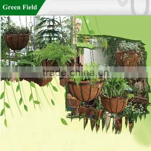 Decorative Metal Garden Flowerpot Planter With Coco Liner thumbnail-1
